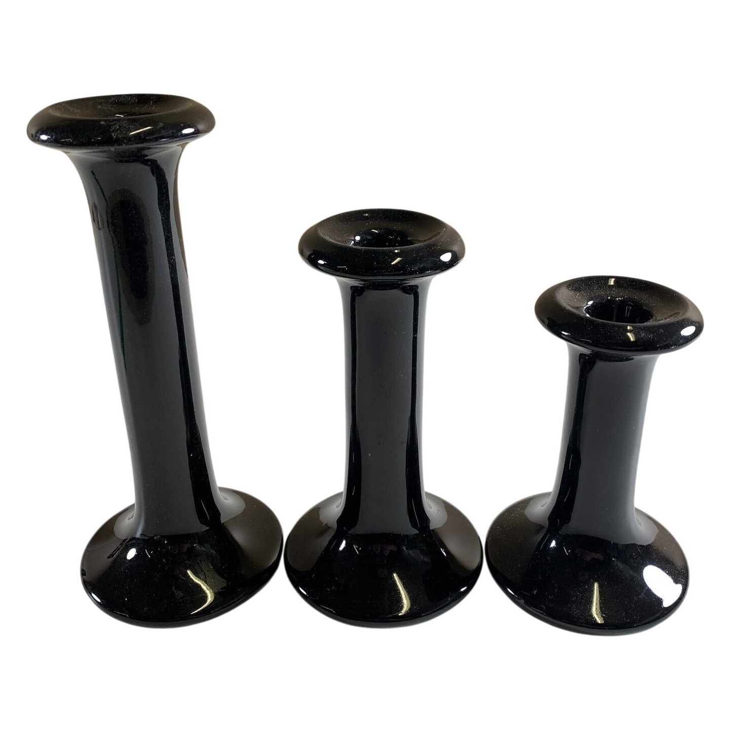 Södahl Danmark Ljusstakar 3 st Svart Glas Minimalistisk Design