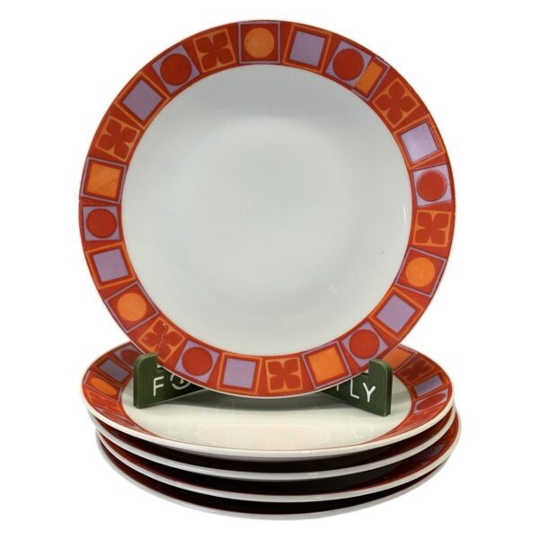 5 st Winterling Bavaria Assietter Porslin Röd Orange Retro Tyskland