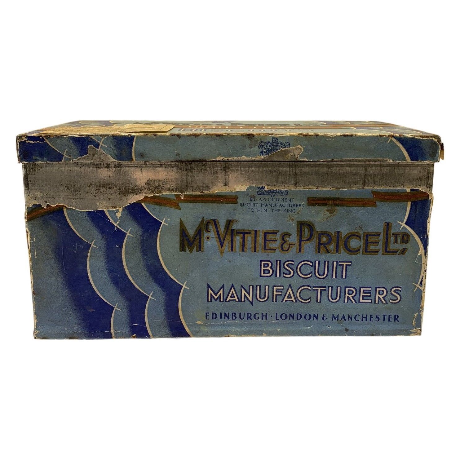 McVitie & Price Ltd Plåtburk Biscuit Manufacturers Blå Vintage England