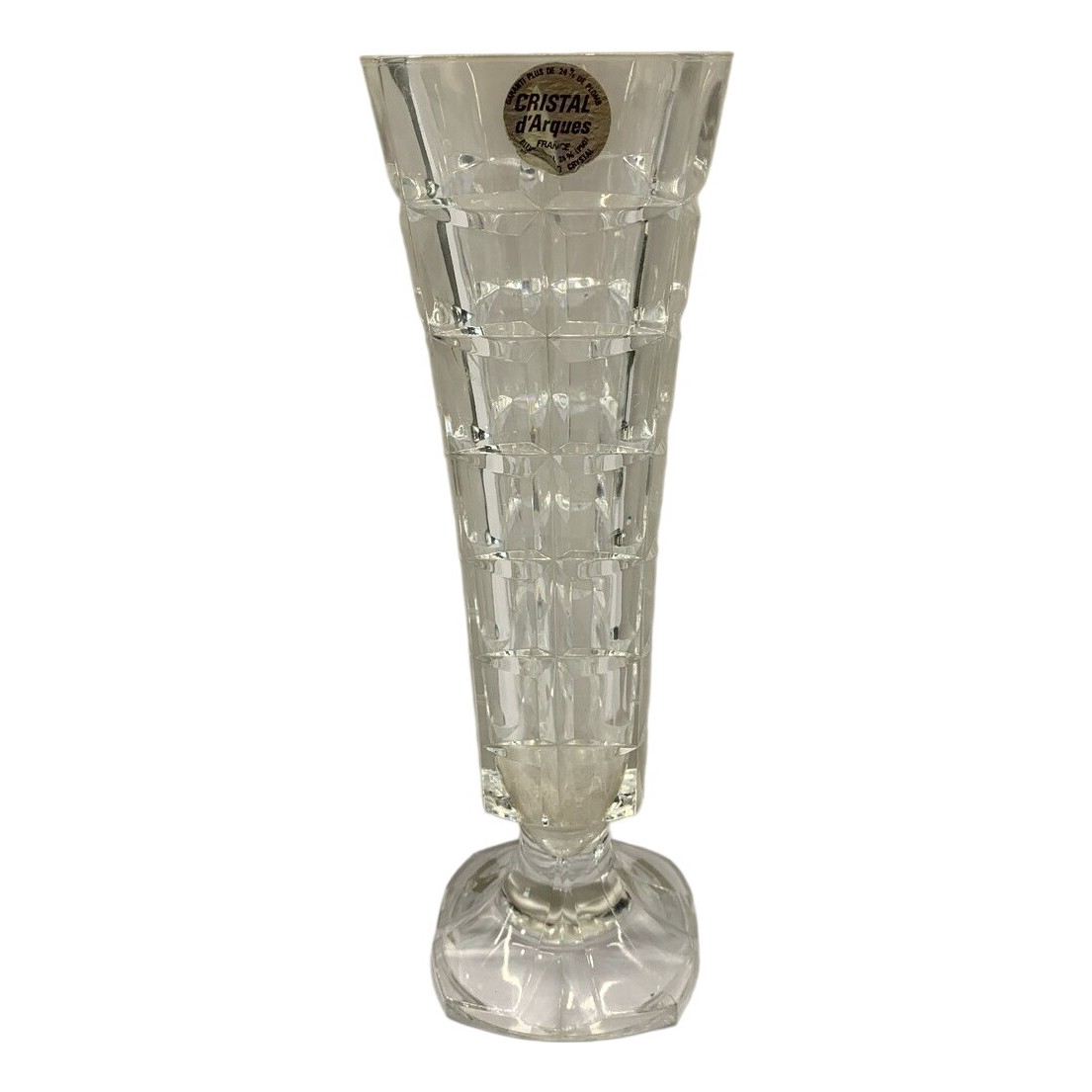 Cristal d'Arques Vas Kristall Glas Klar Facetterad Frankrike Retor Vintage Vase