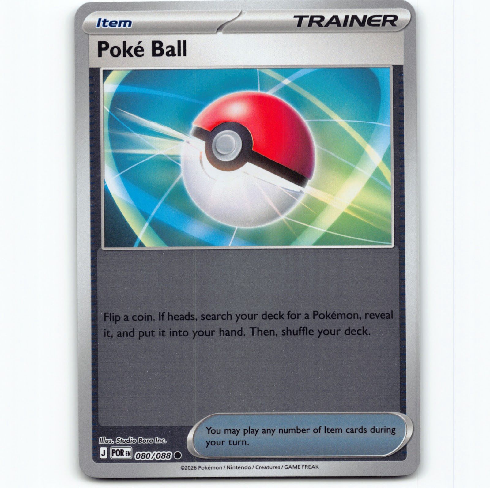 Pokémon Poké Ball POR EN 080/088 Reverse Holo Pokemon Kort Perfect Order Mega Evolution