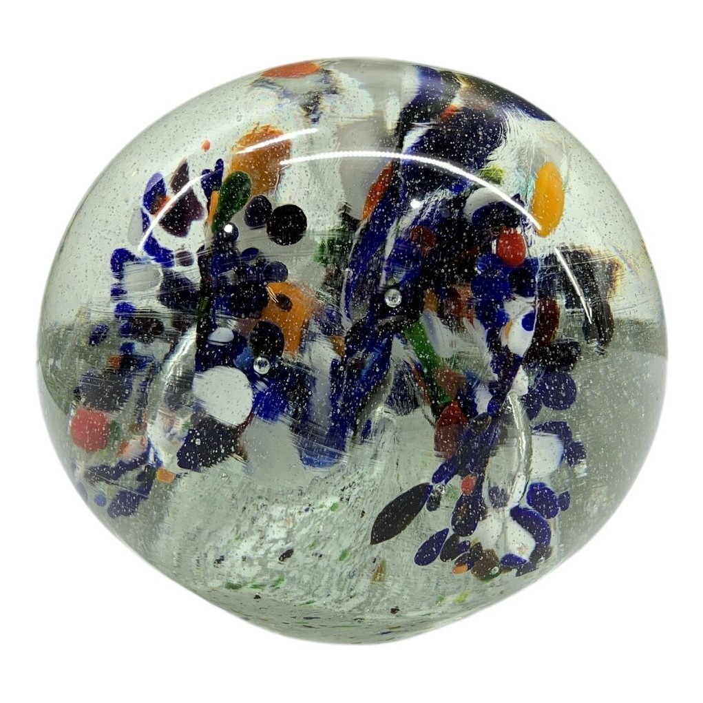 Glaskula Pappersvikt Vintage Glas Konstglas Dekor Rund Boll Skandinavisk Design