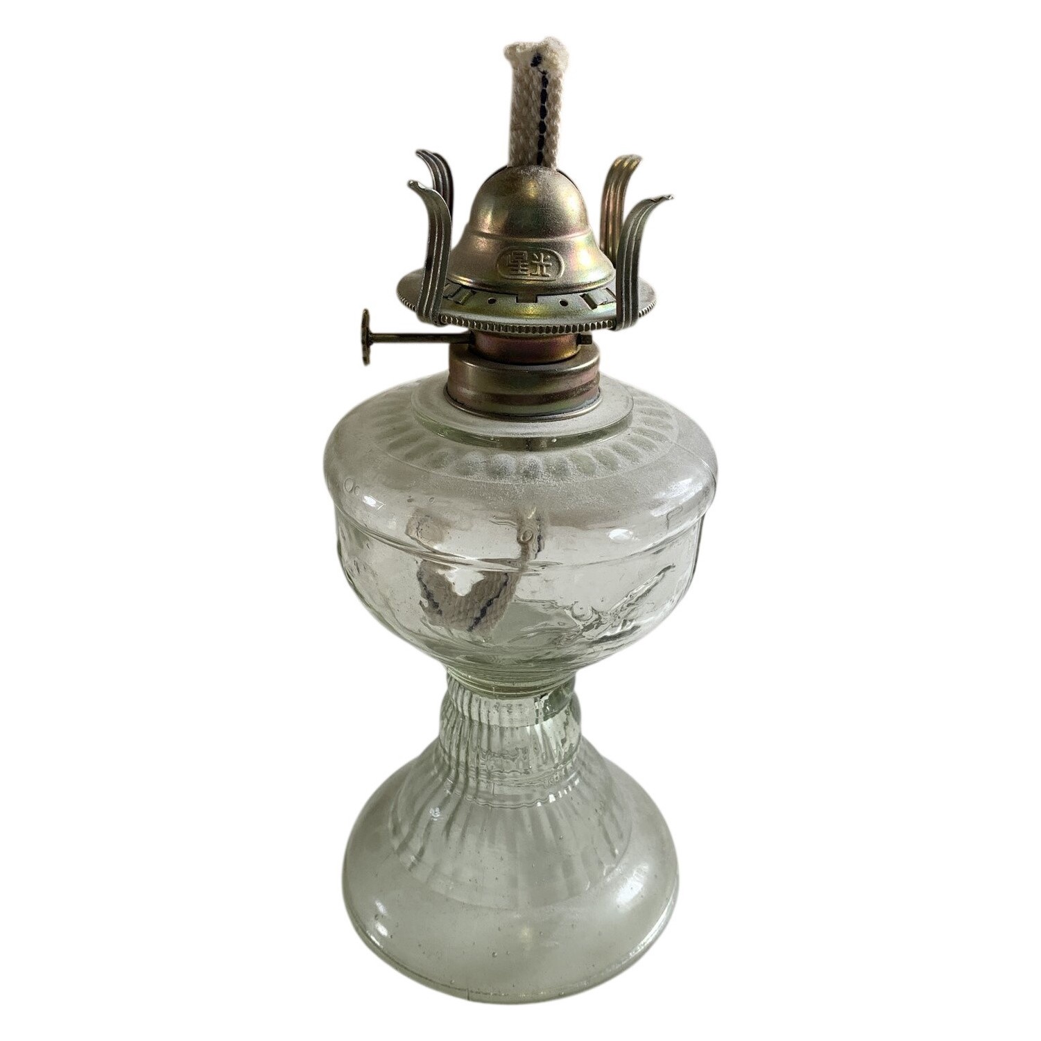 Fotogenlampa Glas Metall Retro Stil Transparent Vintage Lampa Fotogen Oljelampa