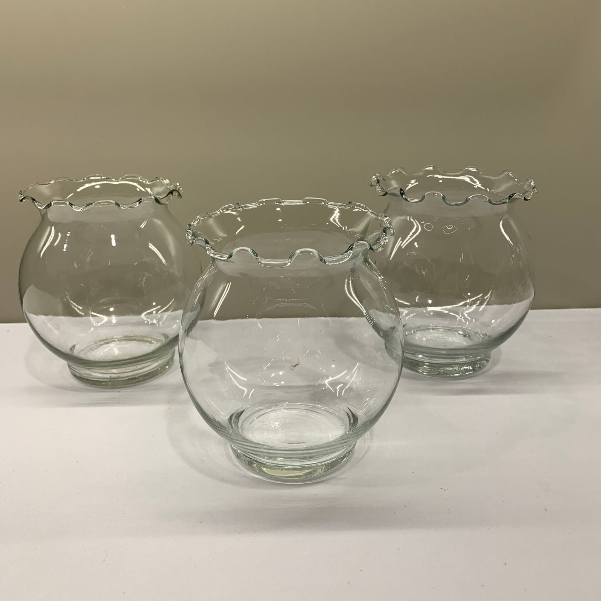 Vaser 3st Glas Veckad Kant