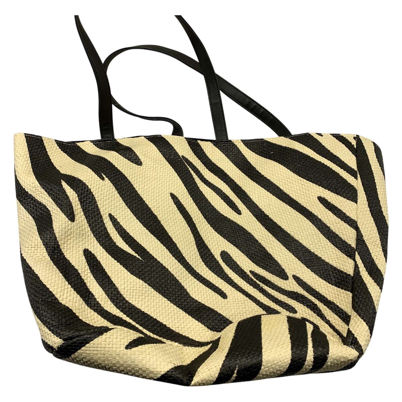 Zebra Mönstrad Väska One Size Papper Polyester Svart Vit Dam