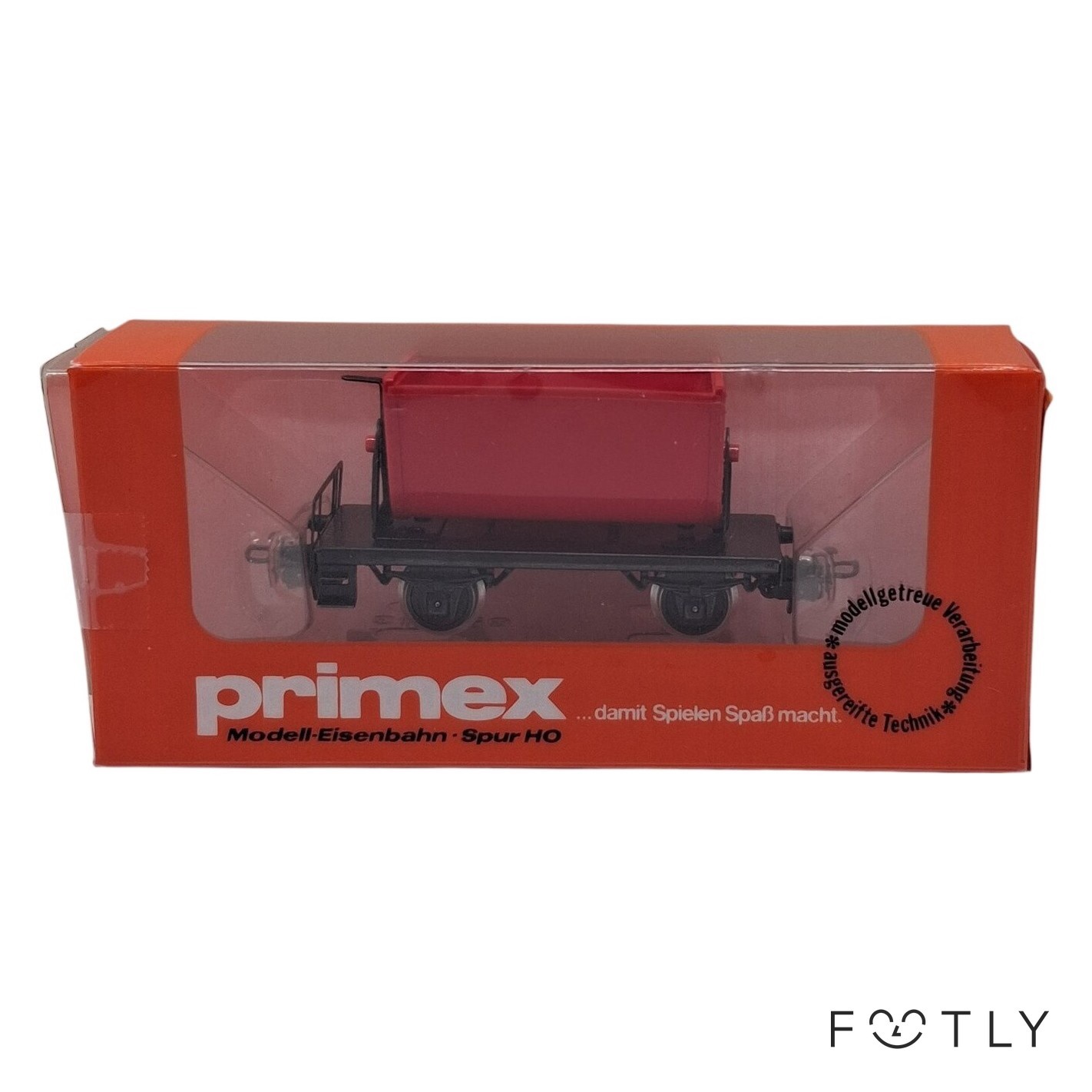 Primex 4583 Kippwagen HO Modelljärnväg Vagn Röd Svart Made in Western Germany