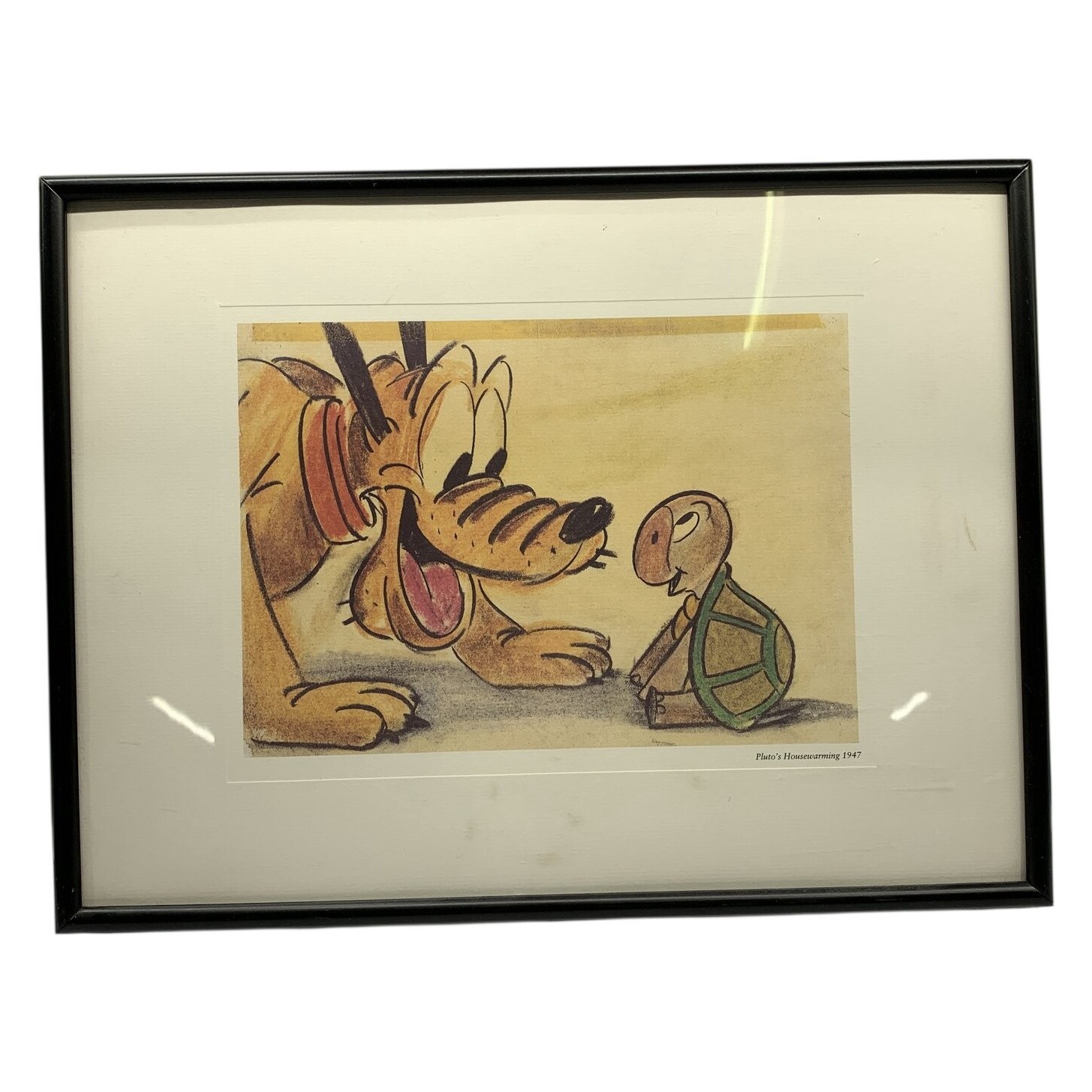 Pluto's Housewarming 1947 Tavla Inramad Tryck Disney Retro Konst