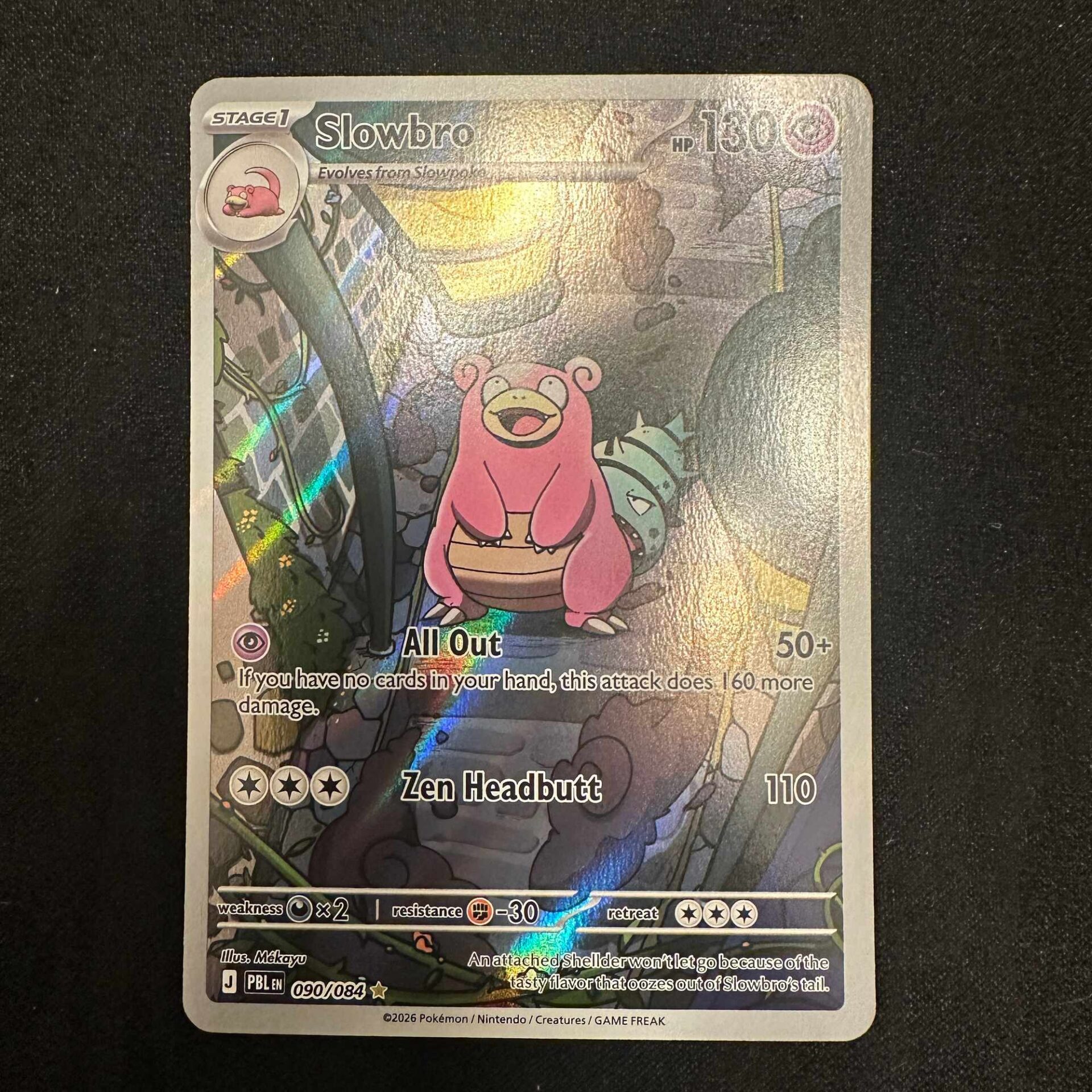Pokémon Slowbro PBL EN 090/084 Illustration Rare Pokemon Kort Pitch Black Mega Evolution