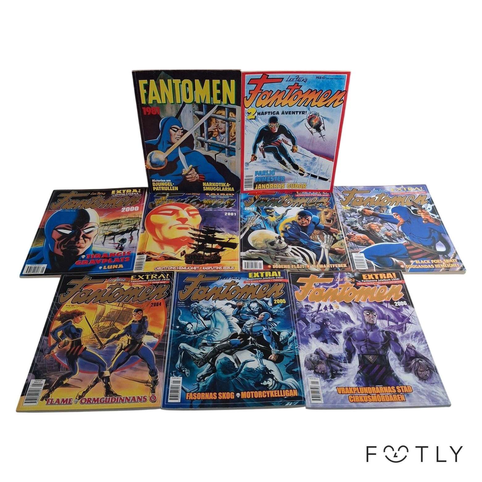 9 st Fantomen Serietidningar Vintage 1981-2006 Extra Äventyr Lee Falk Comic