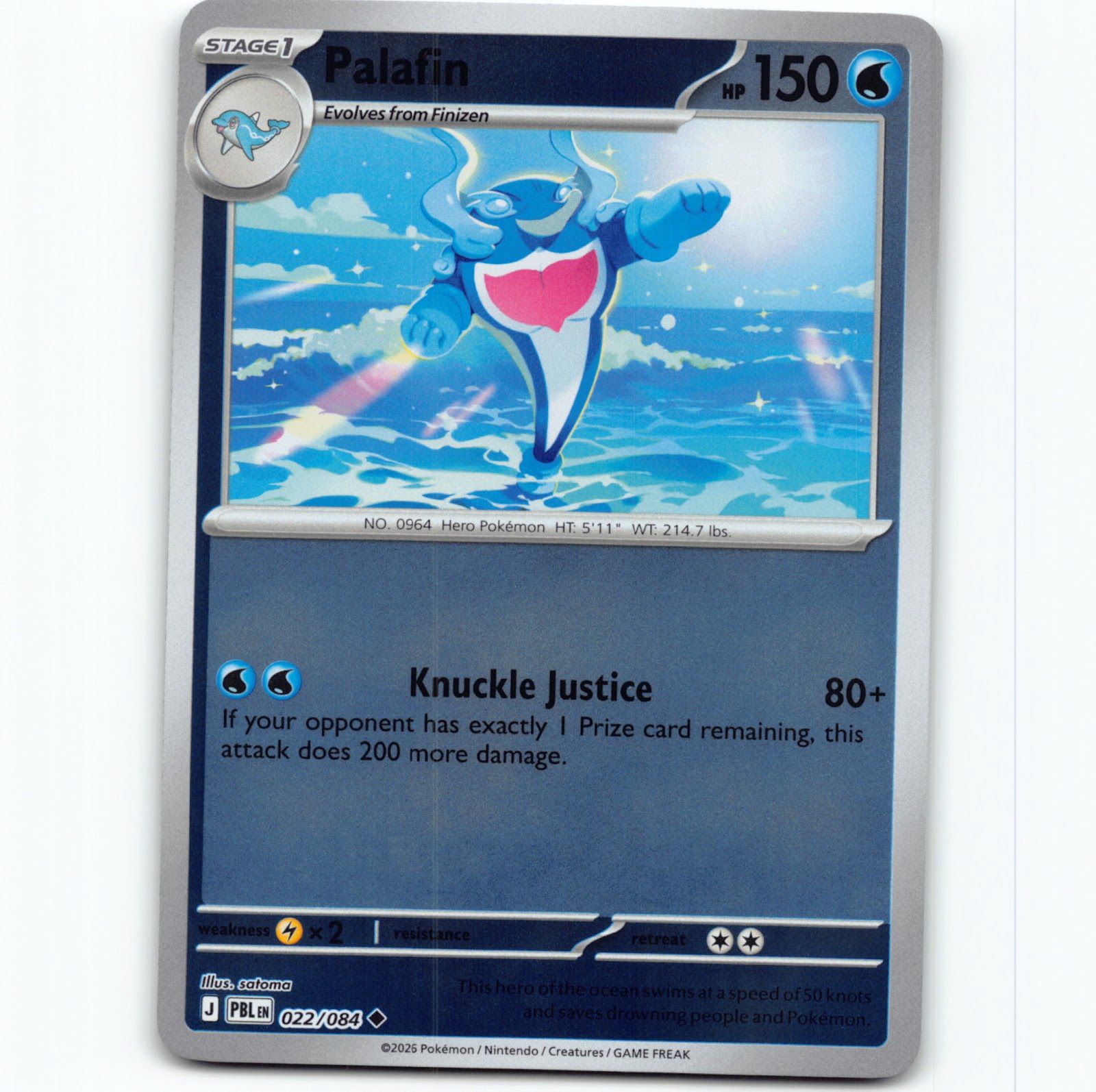 Pokémon Palafin PBL EN 022/084 Reverse Holo Pokemon Kort Pitch Black Mega Evolution