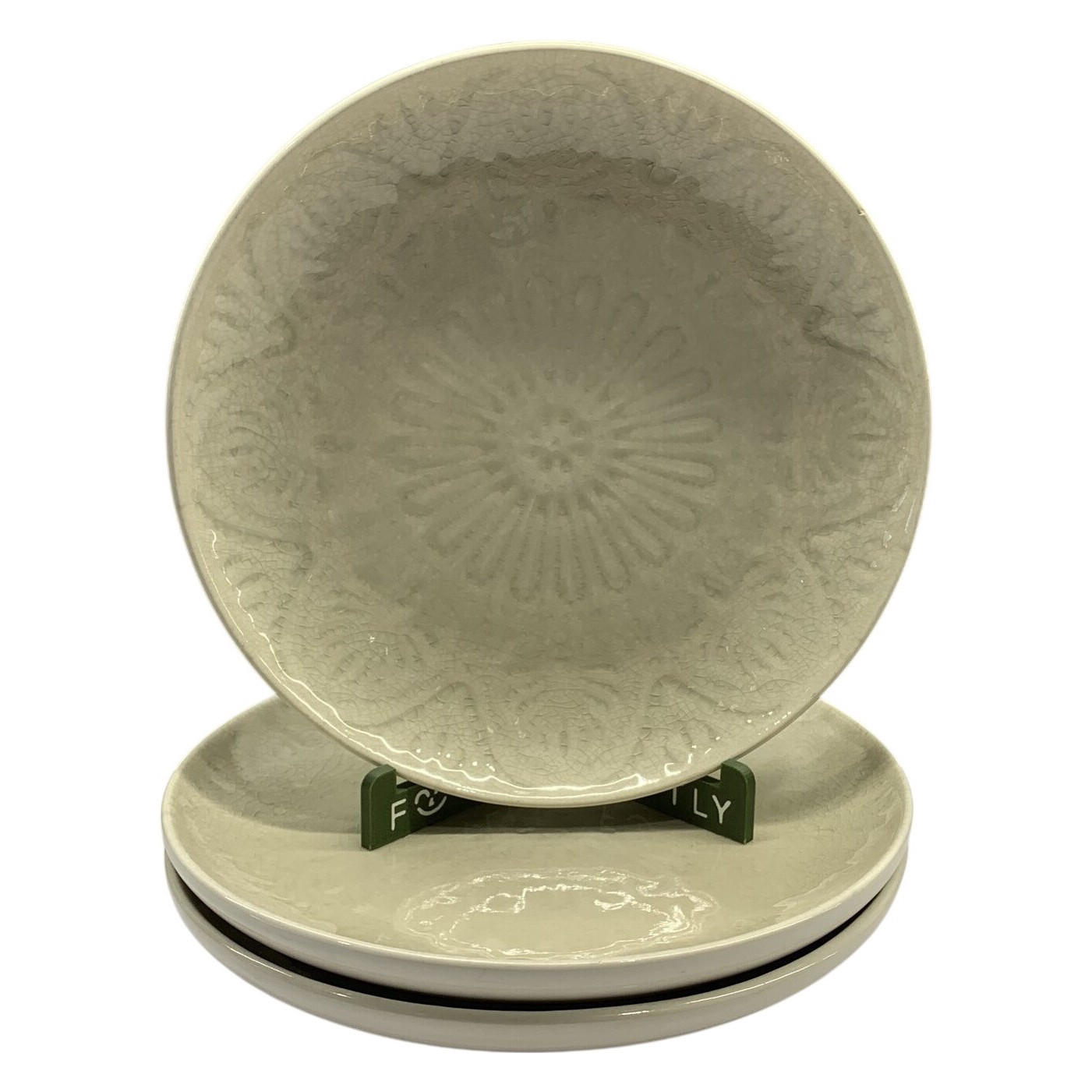 Interiörhuset Collection 3 st Tallrikar Porslin Beige Blommönster