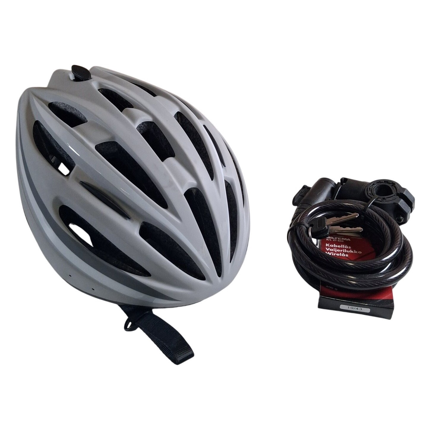 Cykelhjälm & Lås Biltema MB-20 Storlek M 55-58 cm Hjälm Cykellås Kabellås Cykel