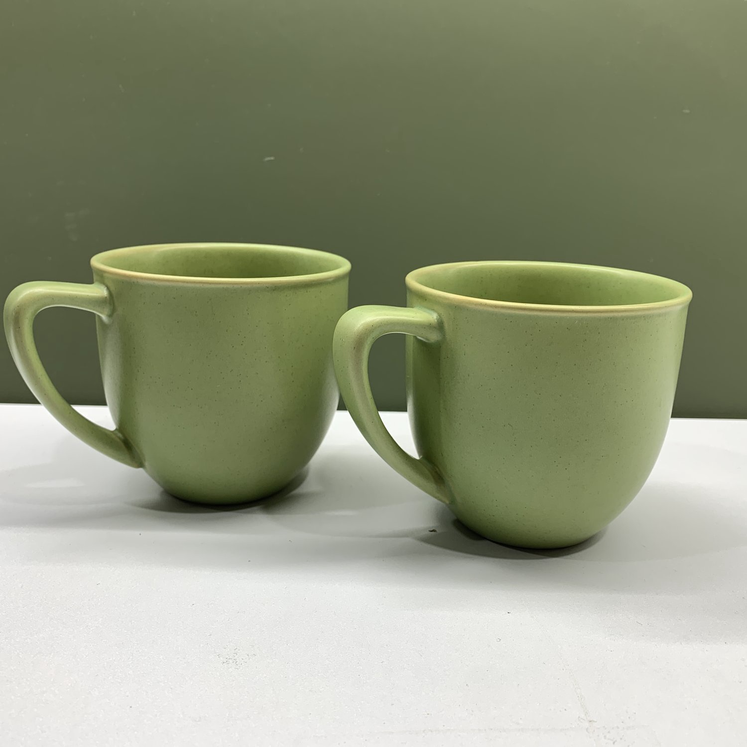 Höganäs 2 st Muggar Keramik Grön Koppar Mugg Kaffekopp Design Made in Sweden