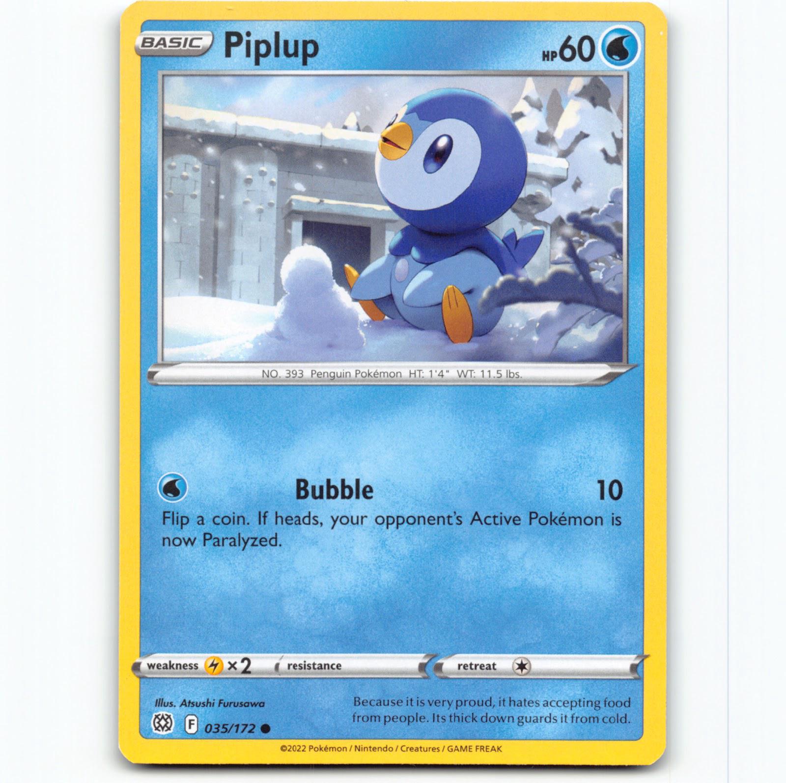 Pokémon Piplup BRS EN 035/172 Pokemon Kort Brilliant Stars Sword & Shield
