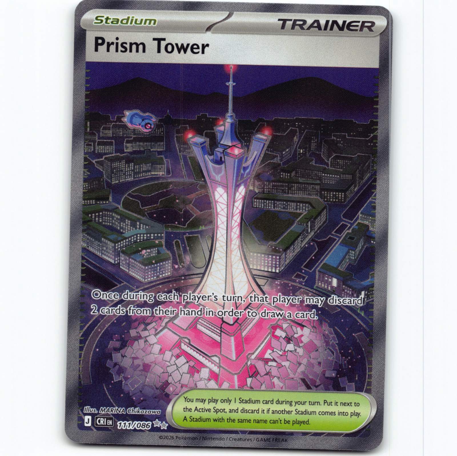 Pokémon Prism Tower CRI EN 080/086 Stadium Full Art Trainer Ultra Rare Pokemon