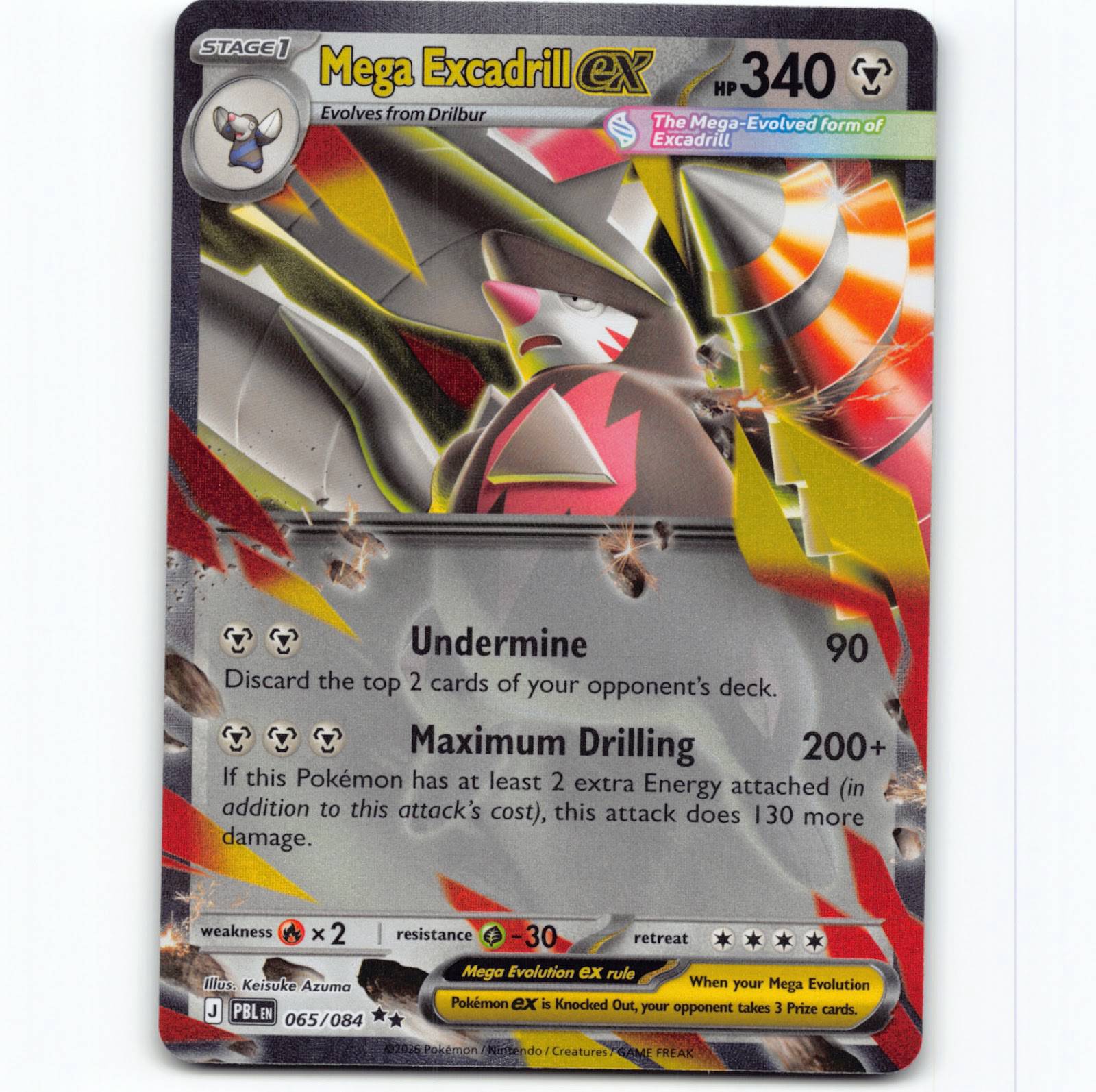 Pokémon Mega Excadrill ex PBL EN 065/084 Double Rare Holo Pokemon Kort Pitch Black Mega Evolution
