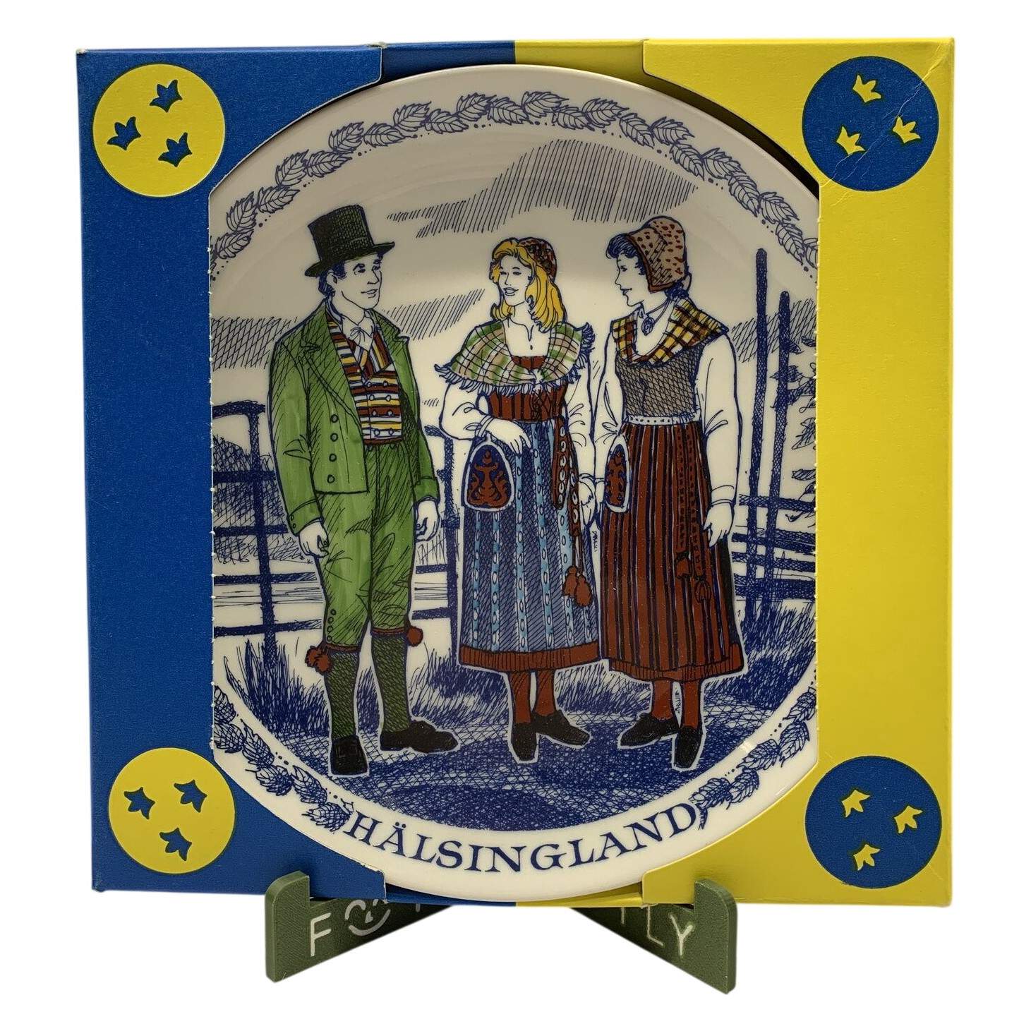 Hälsingland Tallrik Sveriges Regentlängd Vasaätten Folkdräkt Samlartallrik