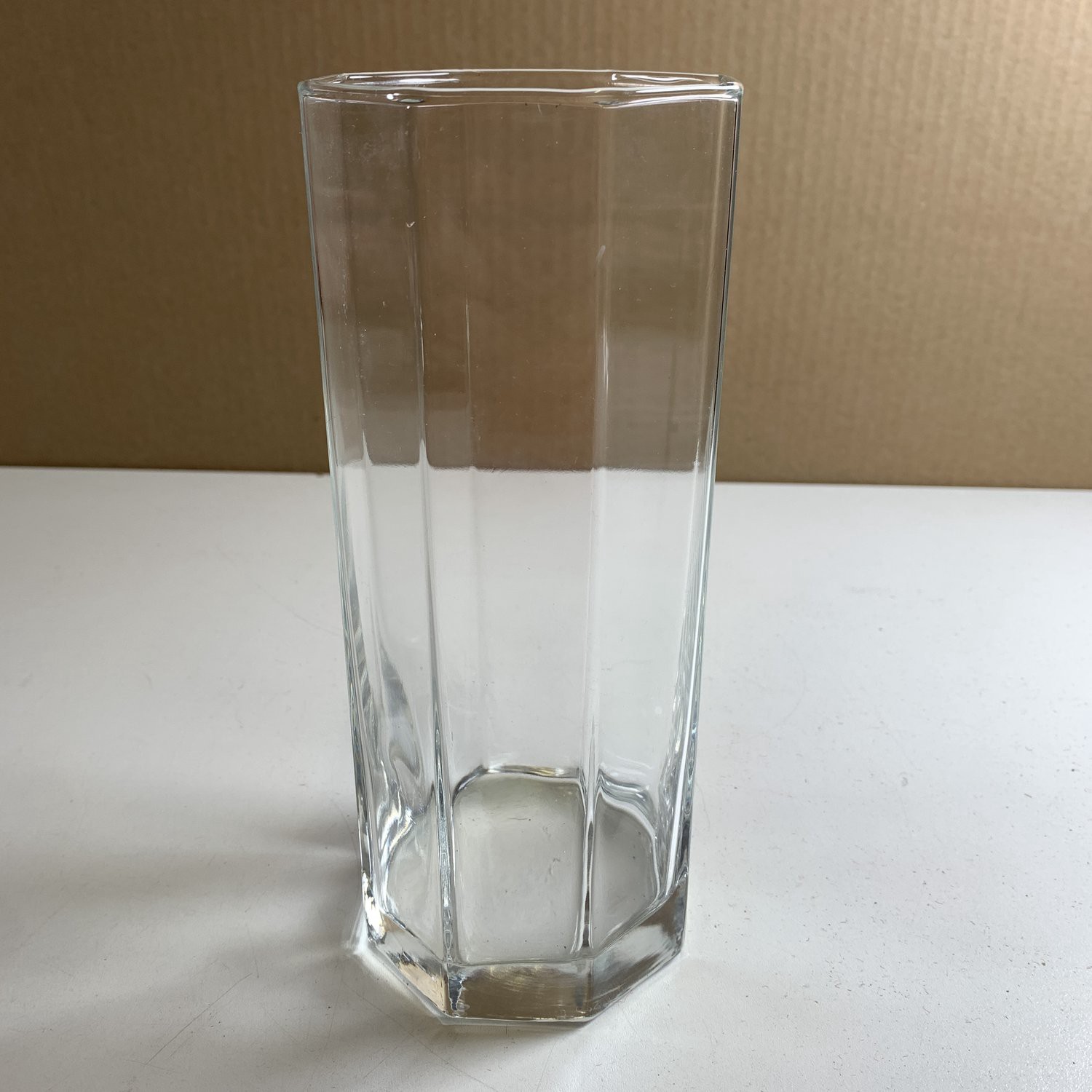 Luminarc Vas Oktagonalt Klarglas Vintage France Retro Vase