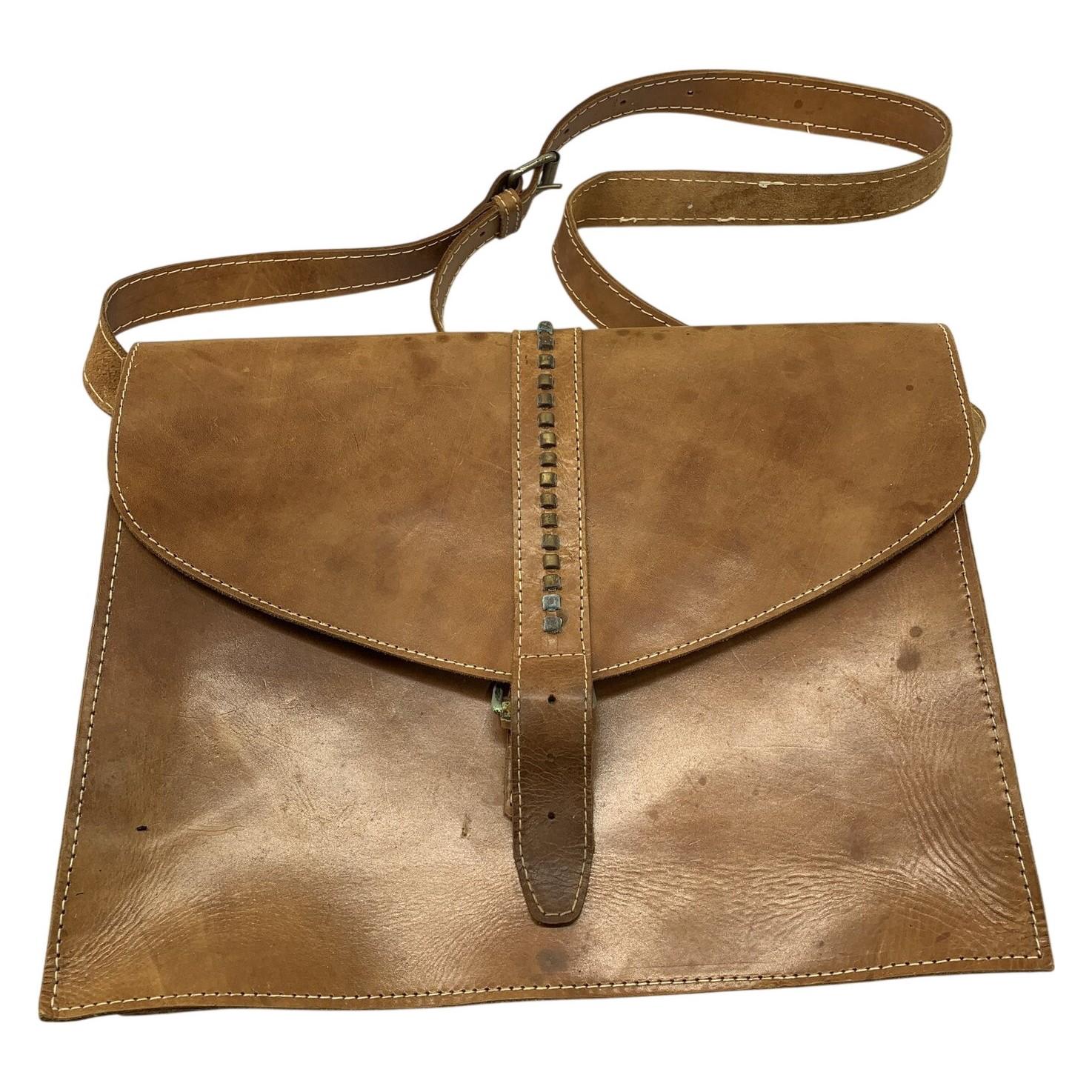 Axelremsväska Vintage Brun Läder Unisex 100% Leather Made In India