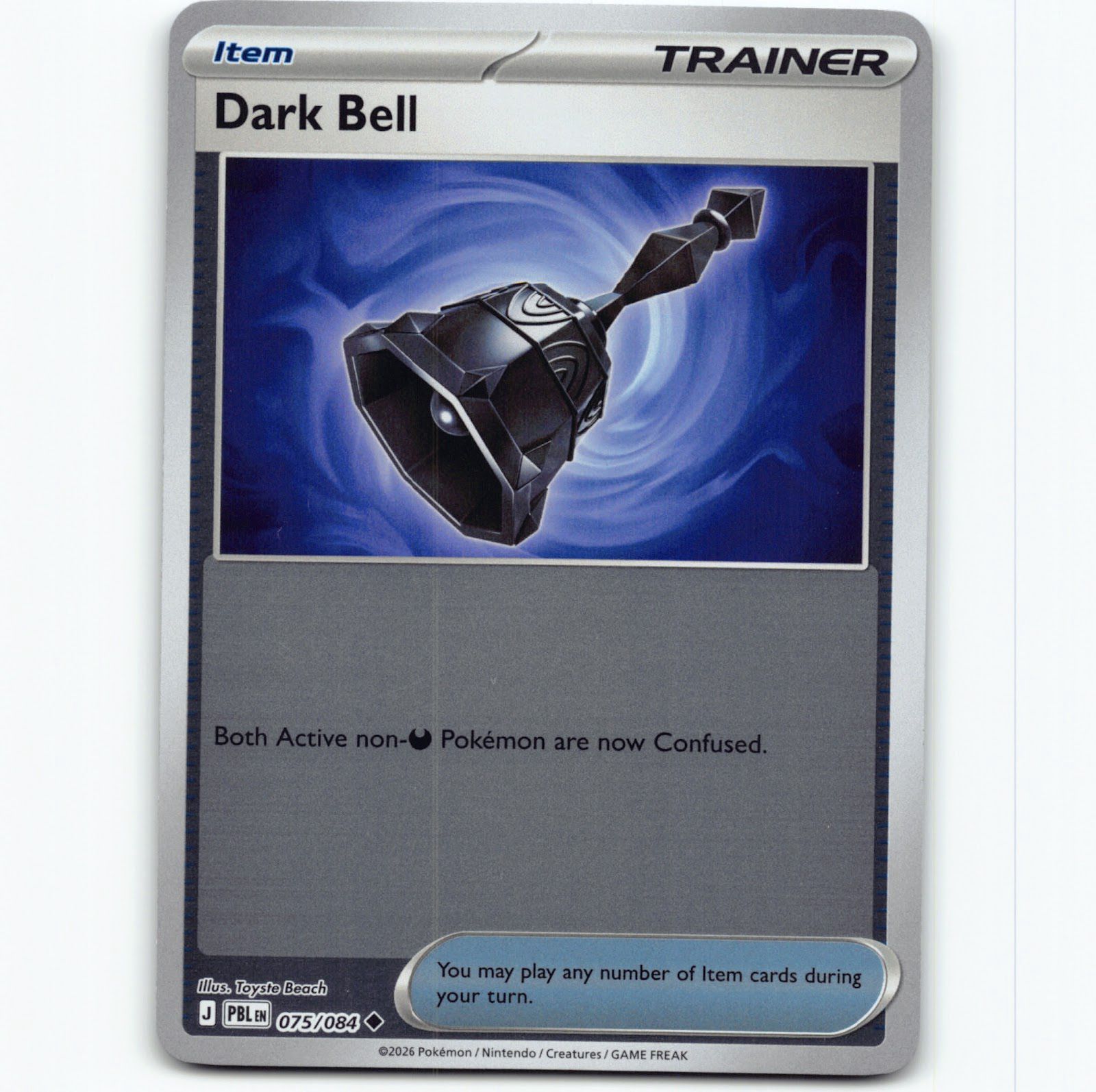 Pokémon Dark Bell PBL EN 075/084 Reverse Holo Pokemon Kort Pitch Black Mega Evolution
