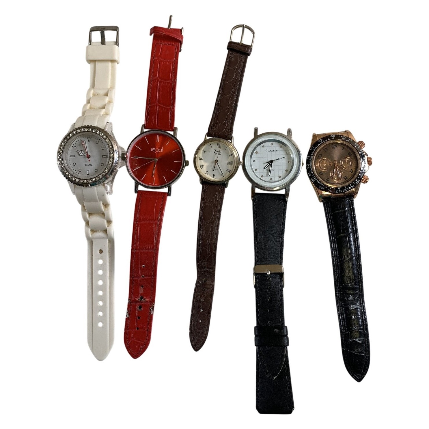 Klockpaket 5 st Armbandsur Mix Regal Classix Quartz Läderband Herr Dam Klocka