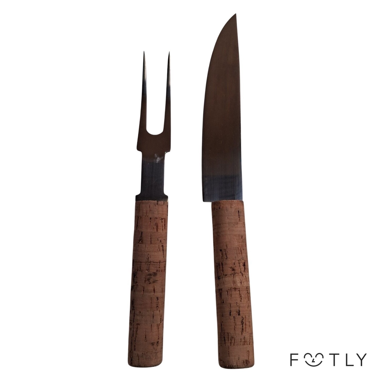 Boda Nova Kniv Gaffel Set 2 Delar Kök Korkhandtag Rostfritt Stål Retro