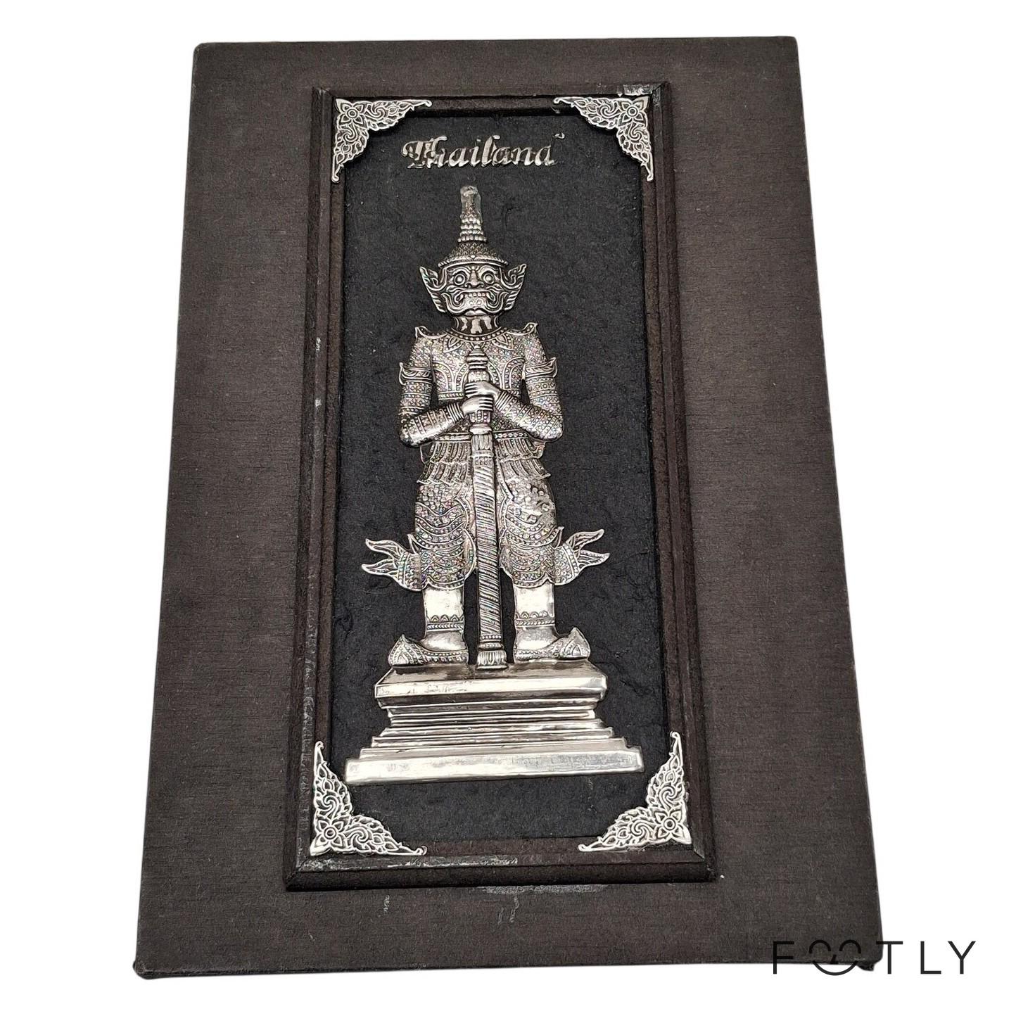 Thailand Ätstickor Set Trä Silverdekor Asiatisk Matpinnar Presentask Pinnar