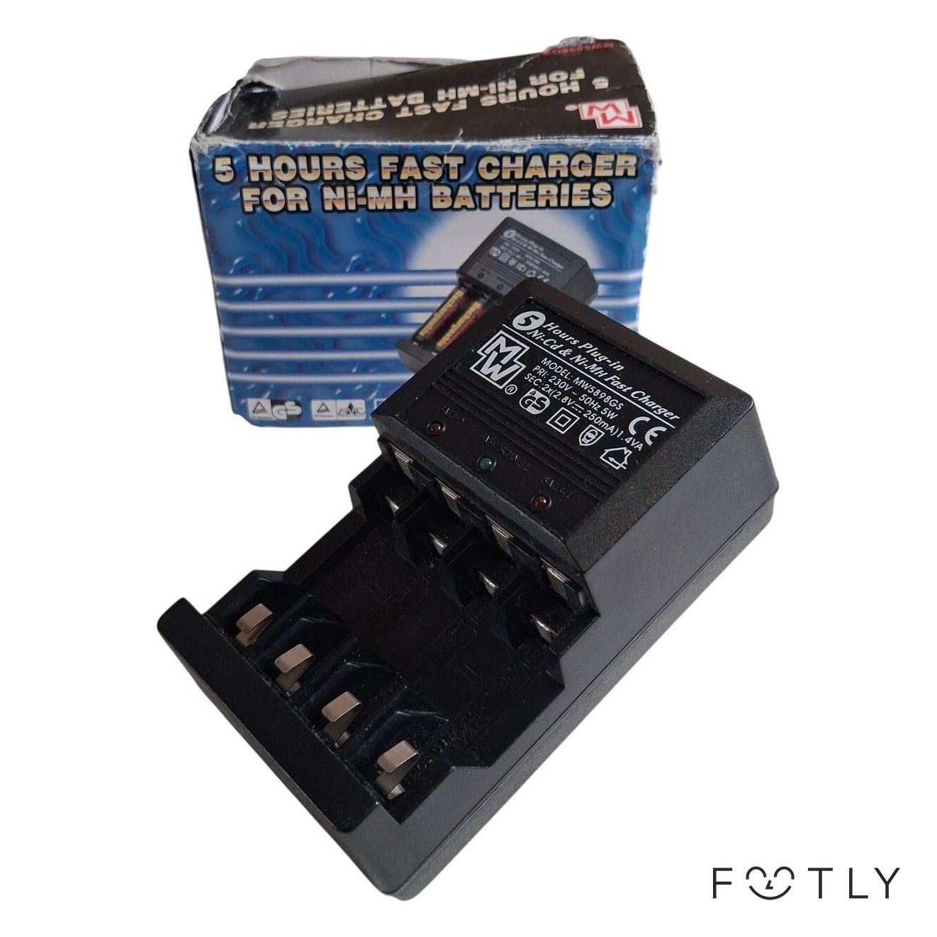 MW MW5898GS Batteriladdare Ni-Cd Ni-MH 5 Timmar Snabbladdare 230V Svart
