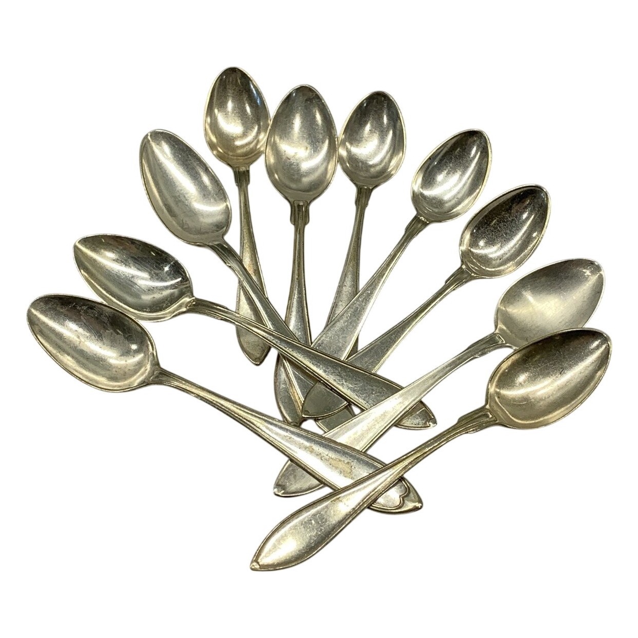 10 st Nysilver Kaffeskedar Prima Svenskt Tenn Silverfärgade Retro