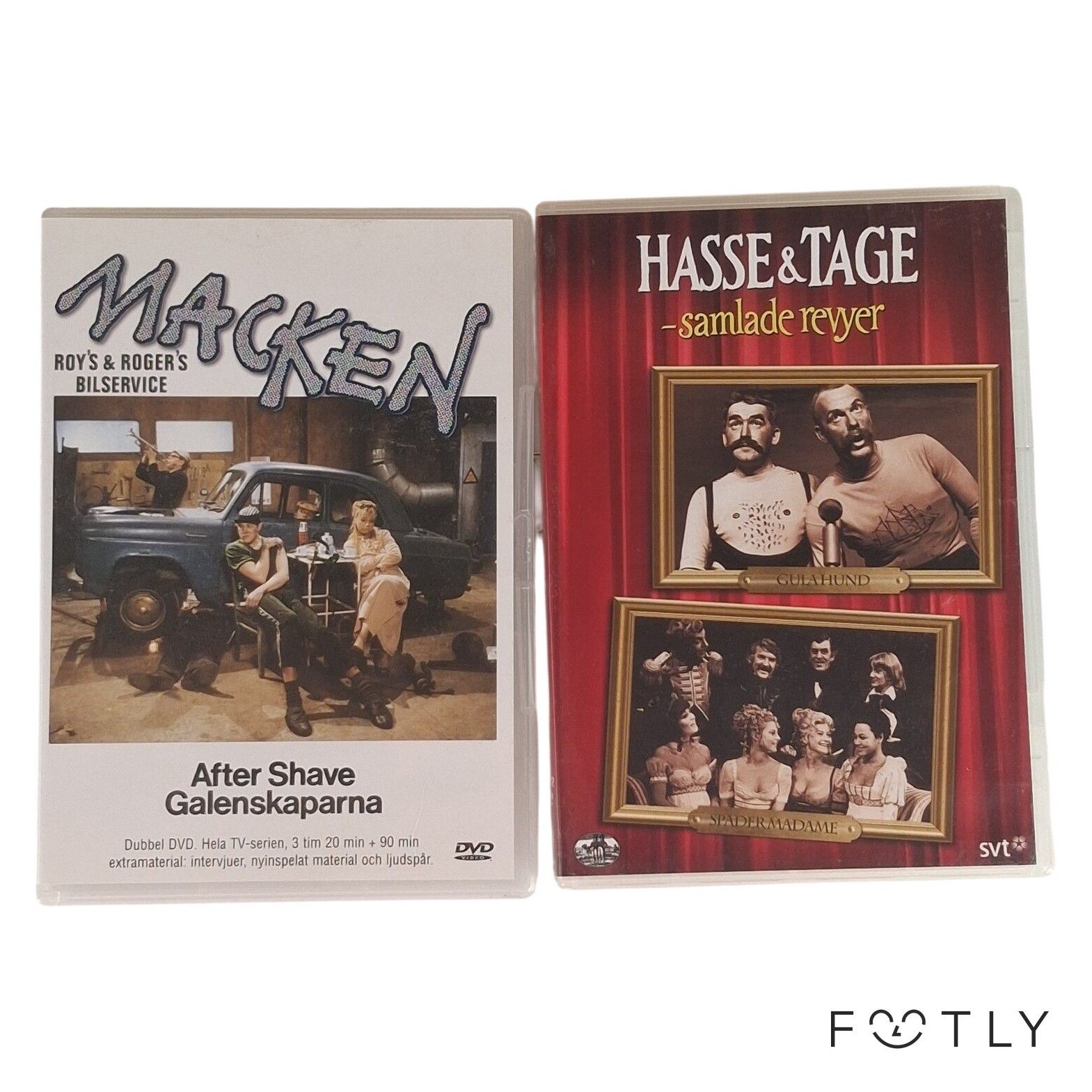 2 st DVD Macken After Shave Galenskaparna Hasse & Tage Samlade Revyer