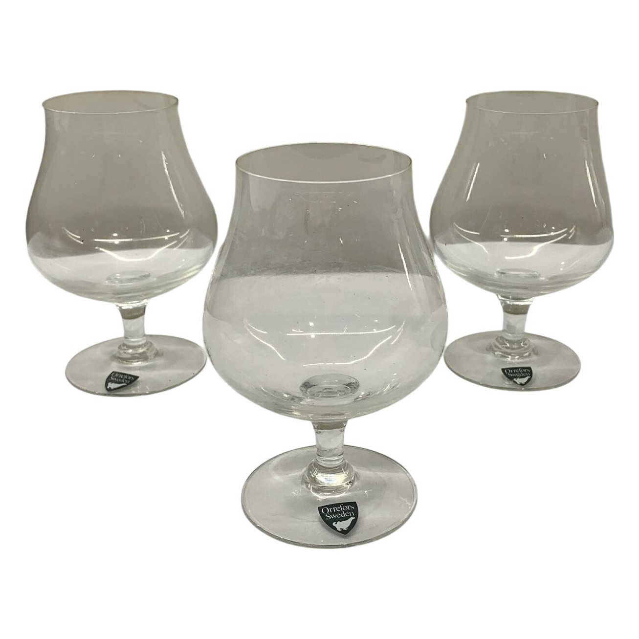 Orrefors 3 st Konjakglas Glas Klar Sweden Vintage Design