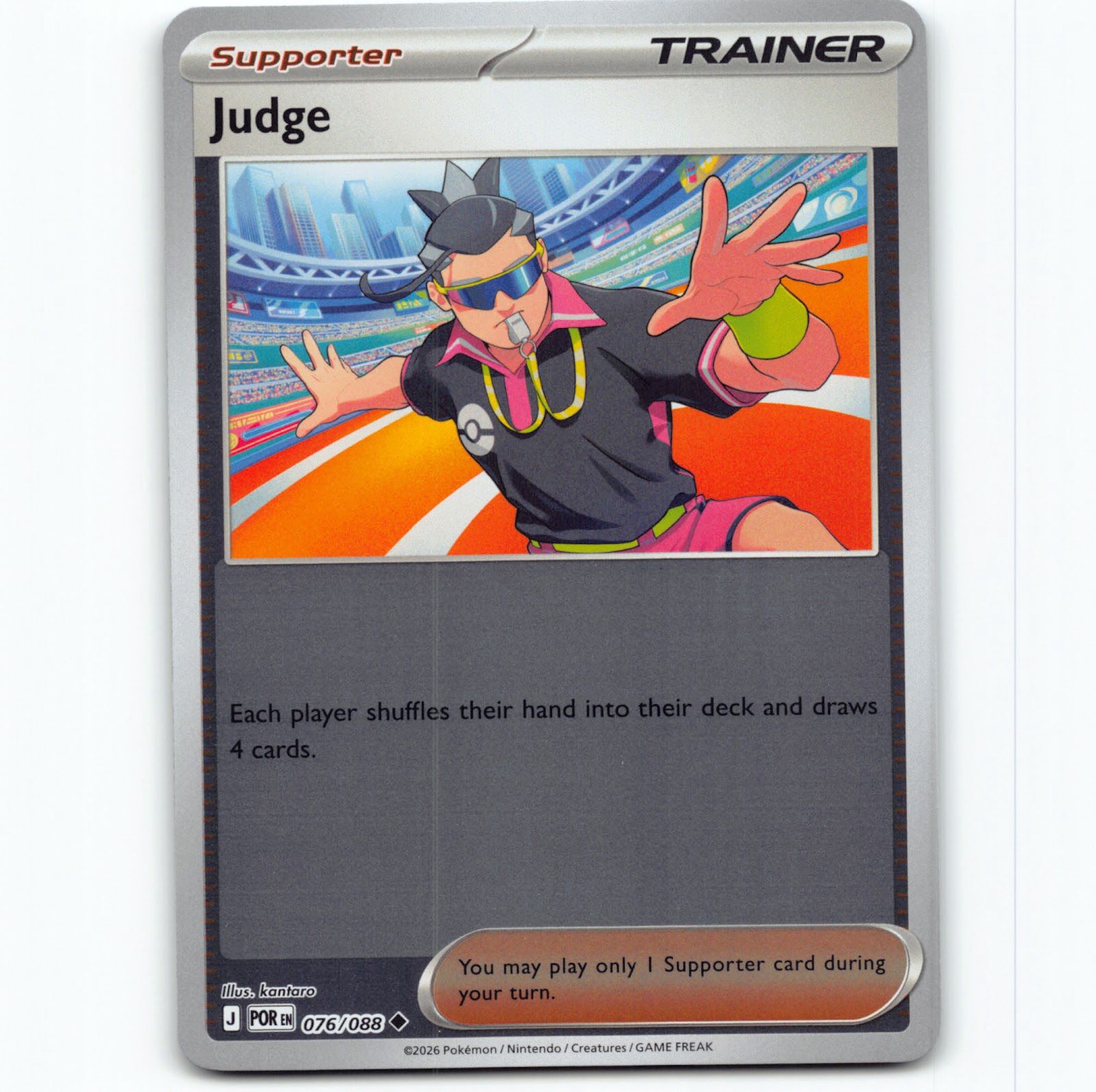 Pokémon Judge POR EN 076/088 Reverse Holo Pokemon Kort Perfect Order Mega Evolution