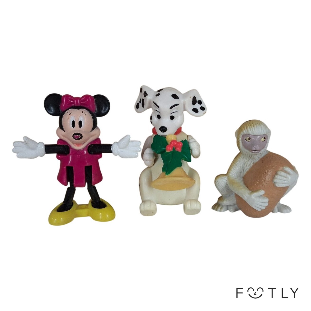 Disney 3 st Figurer Minnie Mus Dalmatiner Apa Plast Vintage McDonalds Leksaker
