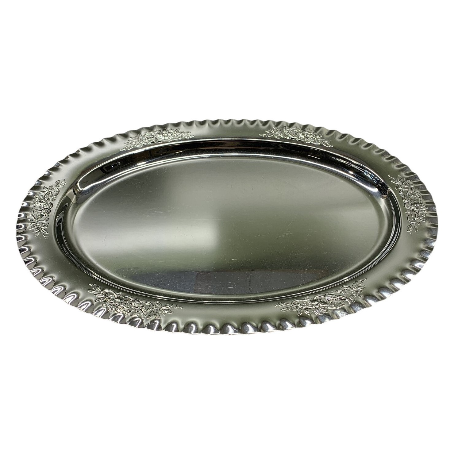 Nilsjohan Serveringsfat Oval Silverbricka Vintage Bricka Nickel-Crom Retro