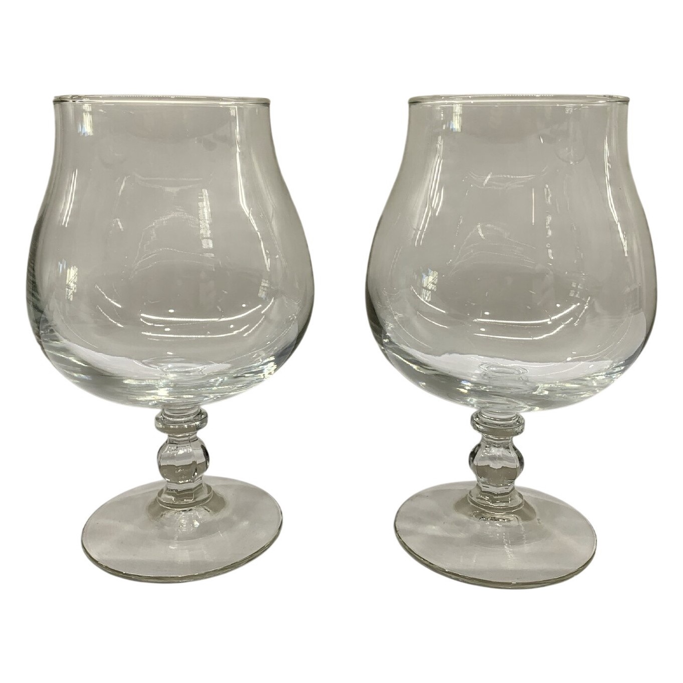 2 st Konjakglas Klarglas Kupad Fot Retro Konjaksglas Konjakskupor Glas Vintage