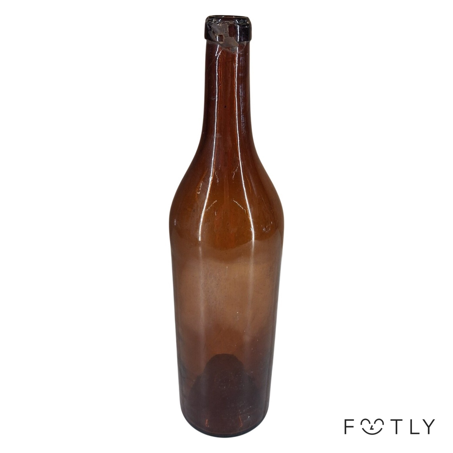 Flaska Brun Glas Vintage Butelj Antik Vinflaska Samlarflaska