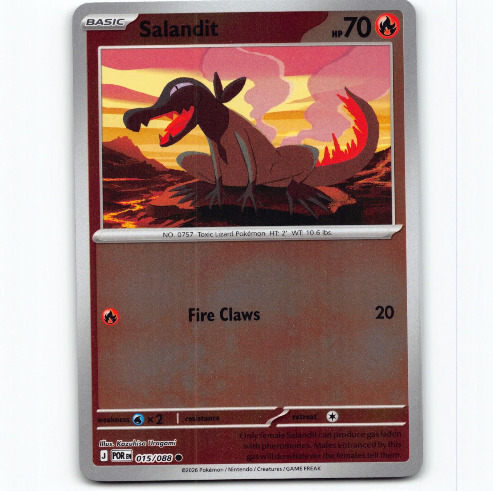 Pokémon Salandit POR EN 015/088 Reverse Holo Pokemon Kort Perfect Order Mega Evolution