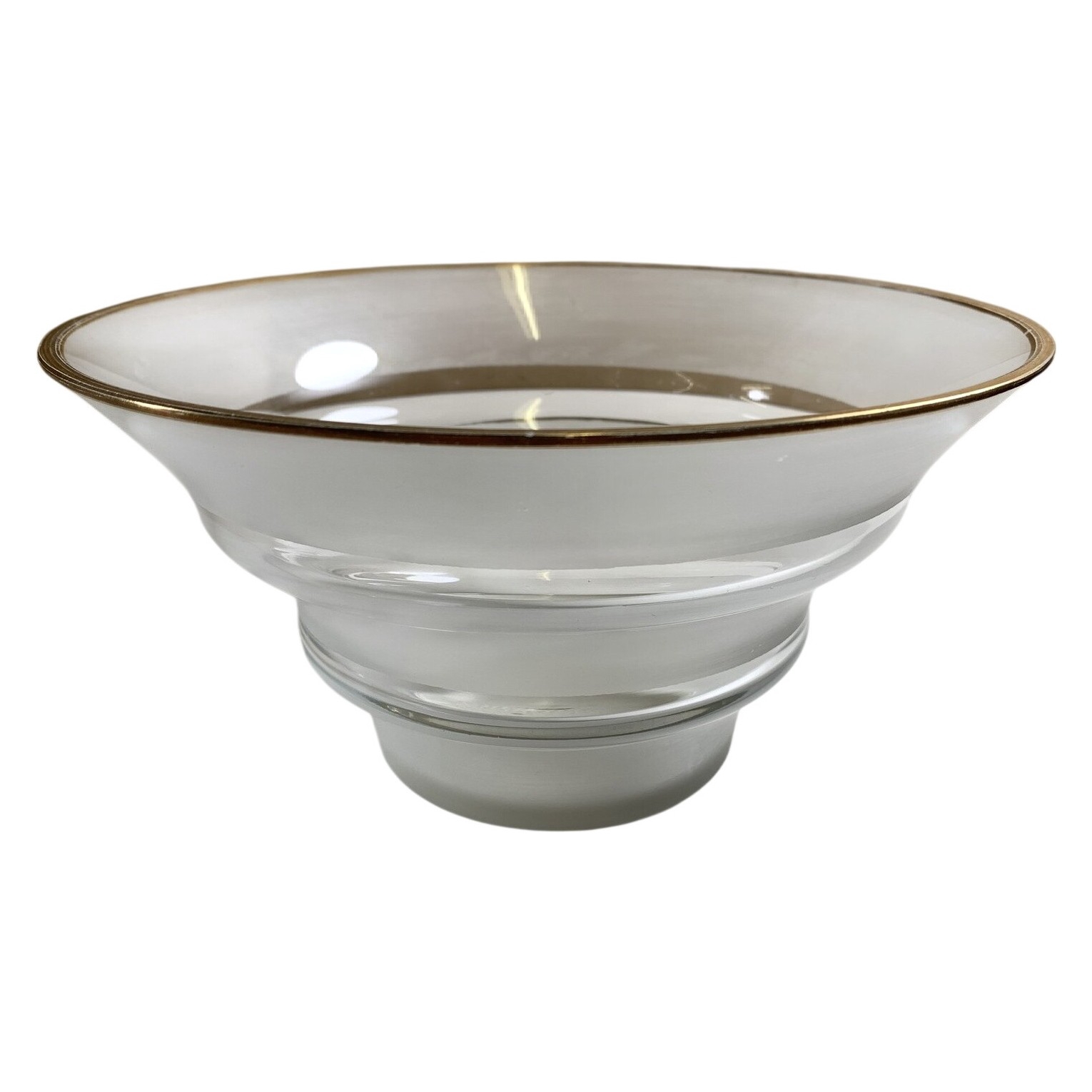 Glasskål Klar Glas Guldkant Elegant Skål Servering Retro