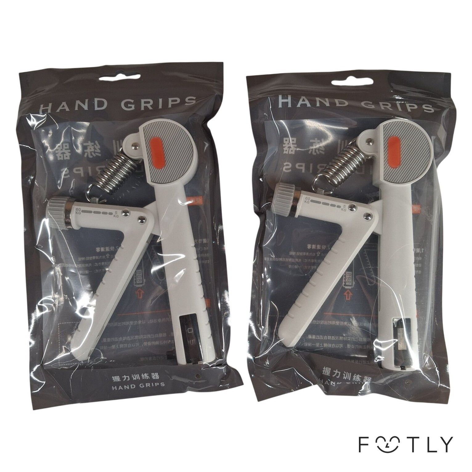 2 st Hand Grips Justerbart Grepptränare 5-60kg Vit Träningsredskap Handtränare