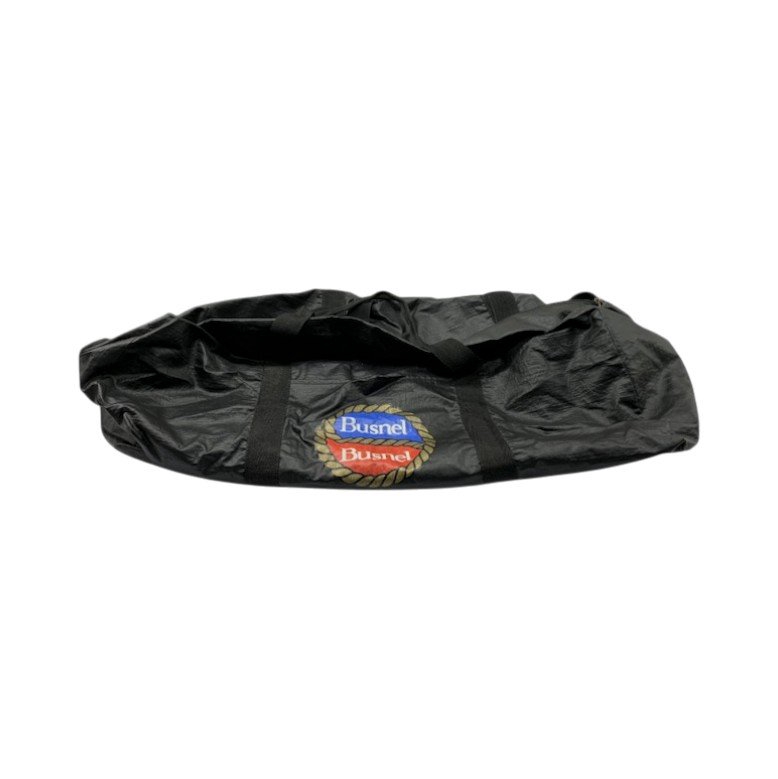 Busnel Duffelbag Väska Svart Nylon Dragkedja Vintage