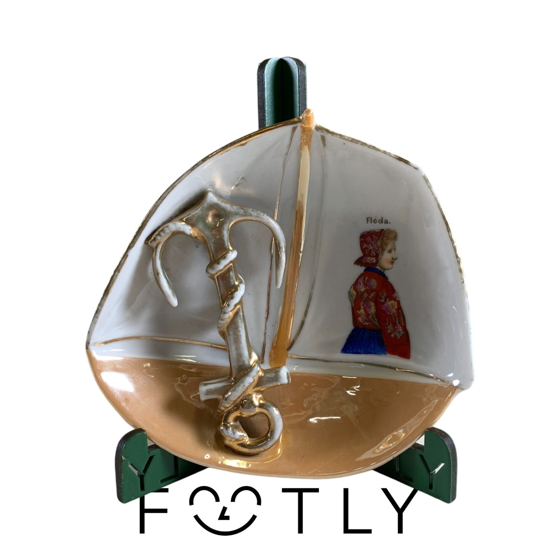 Floda Askfat Porslin Ankare Design Import Vintage