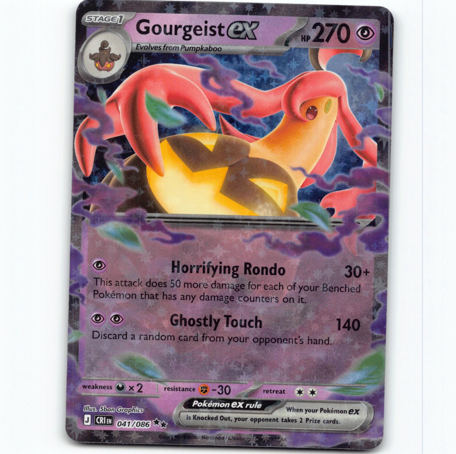 Pokémon Gourgeist ex CRI EN 041/086 Double Rare Holo Pokemon Kort Chaos Rising Mega Evolution