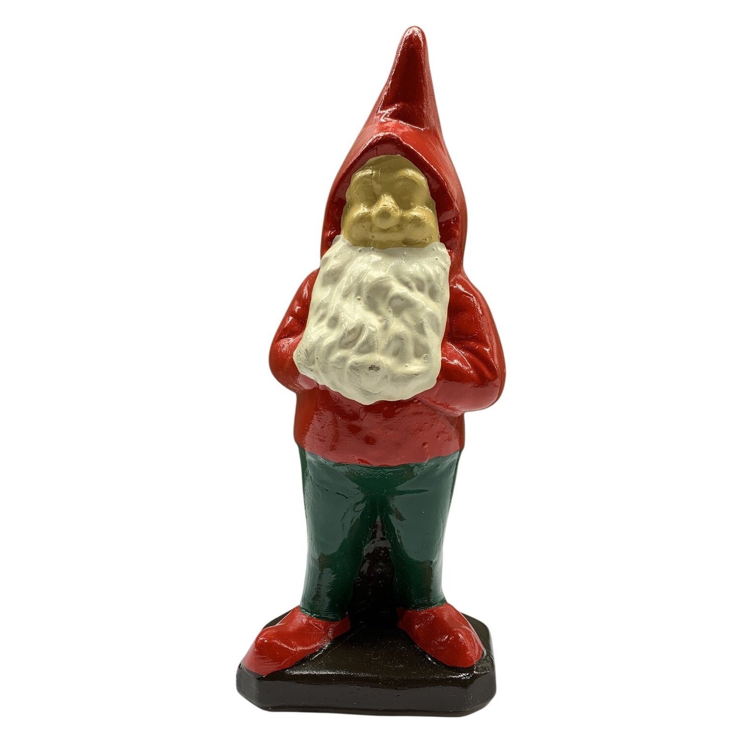 Ebbebotomte Figur Keramik Röd Grön Skägg Retro Juldekoration Tomte