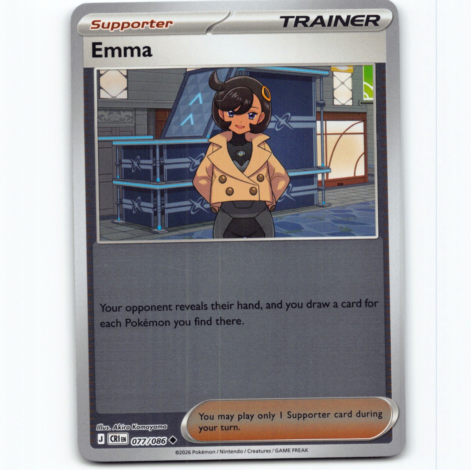Pokémon Emma CRI EN 077/086 Reverse Holo Pokemon Kort Chaos Rising Mega Evolution
