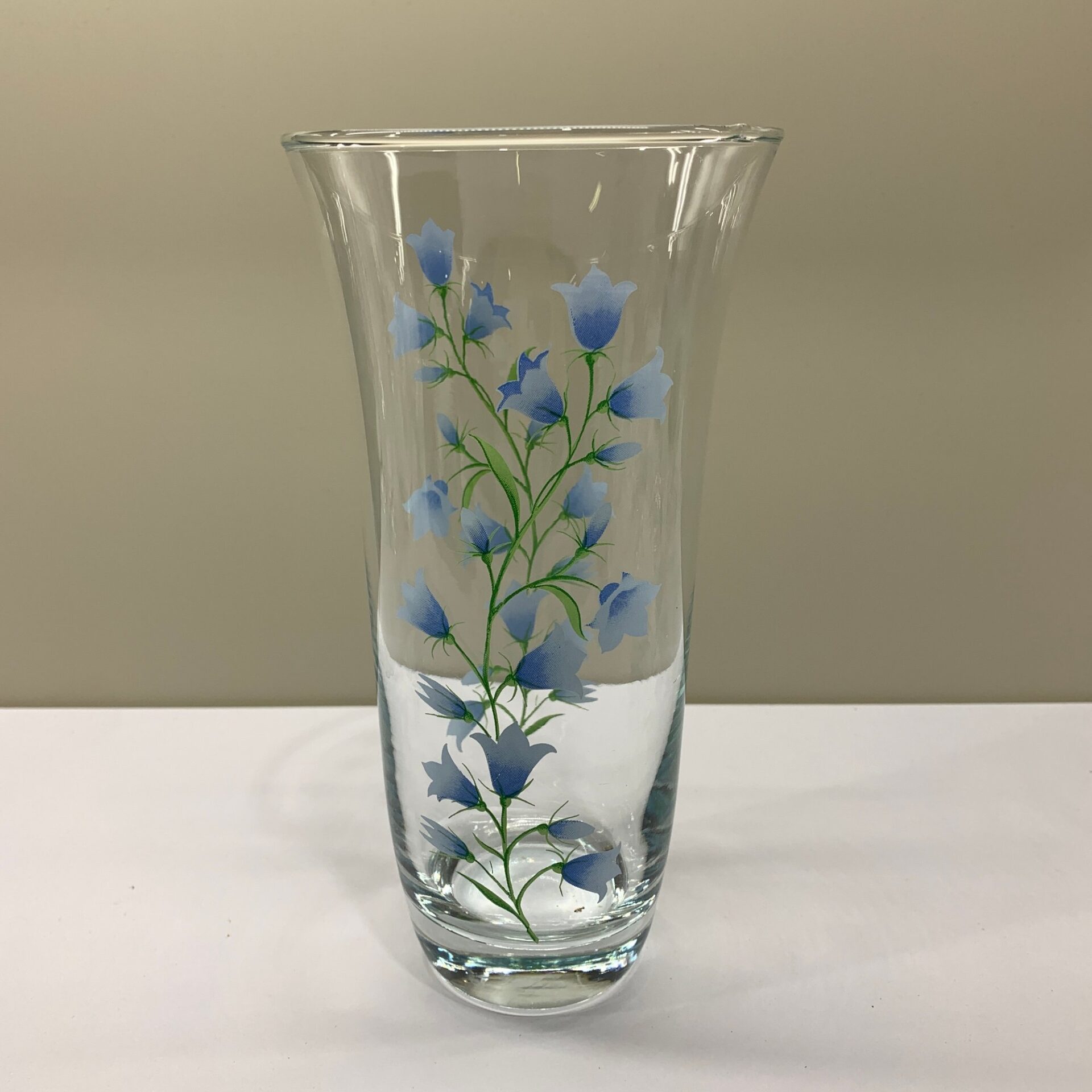 Vas Glas Blå Klockor Glasvas 21cm