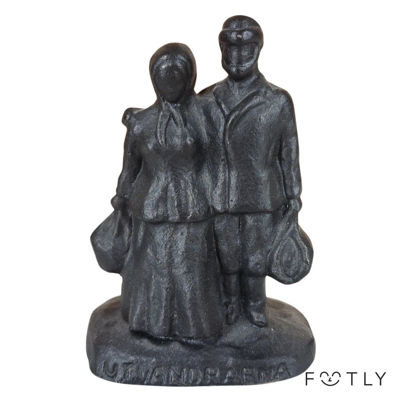 Utvandrarna Figurin Xenia Claesson Statyett Skulptur Gjutjärn Vintage Figur Par