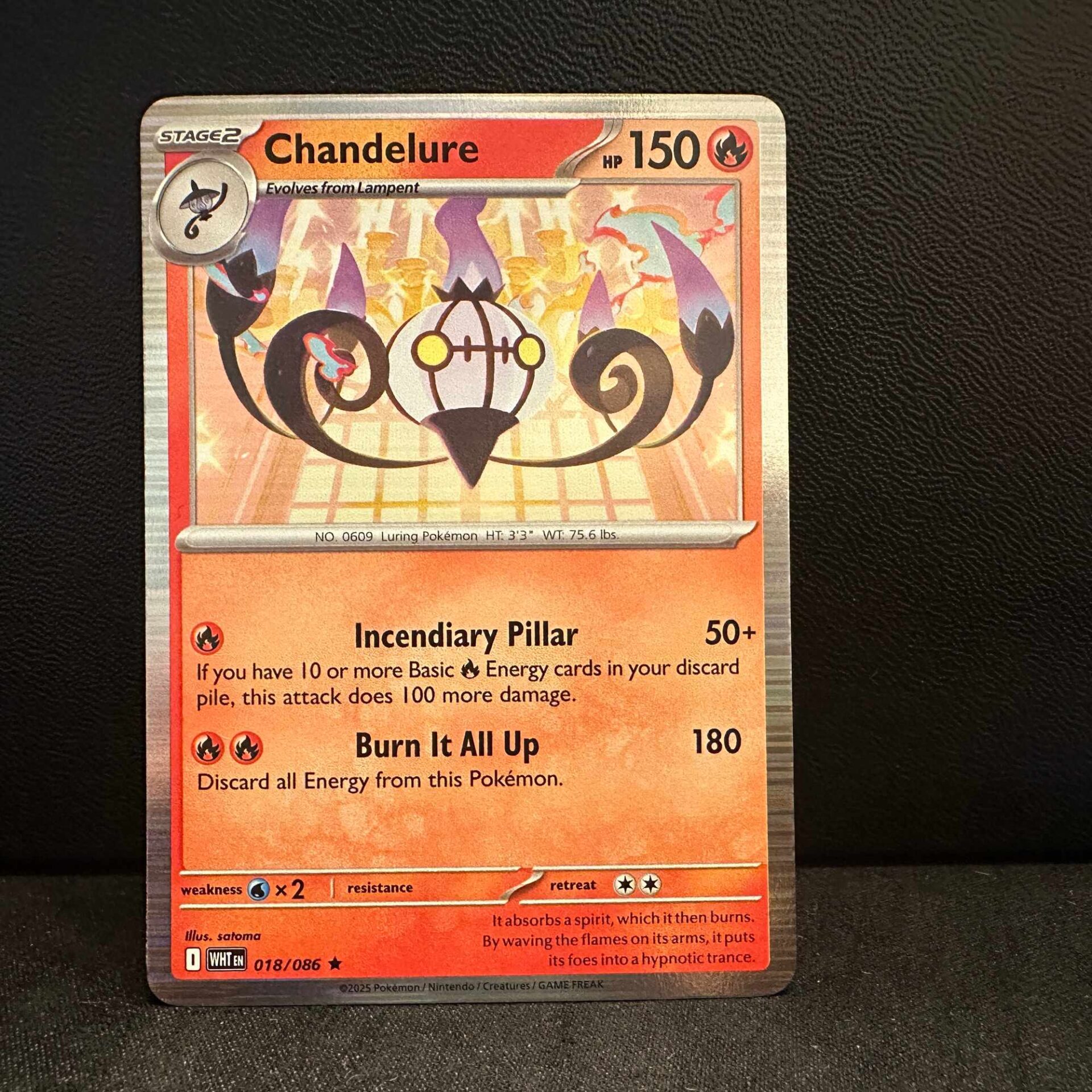 Pokémon Chandelure WHT EN 018/086 Holo Rare Pokemon Kort White Flare Scarlet & Violet
