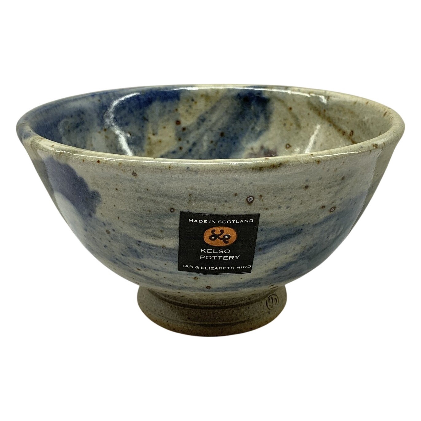 Kelso Pottery Skål Keramik Blå Grå Handgjord Skotsk Design Scotland