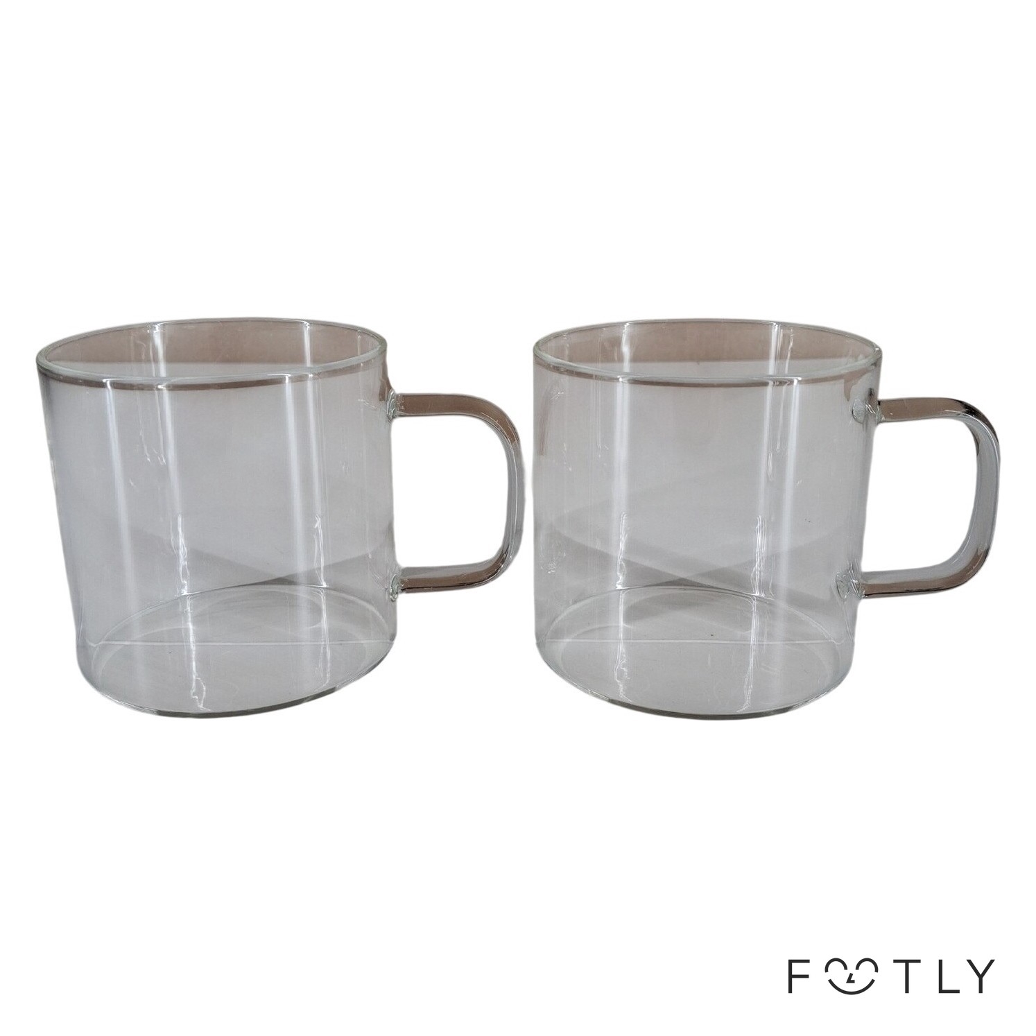 2 st Glas Muggar Transparenta Tekoppar Kaffekoppar Modern Design