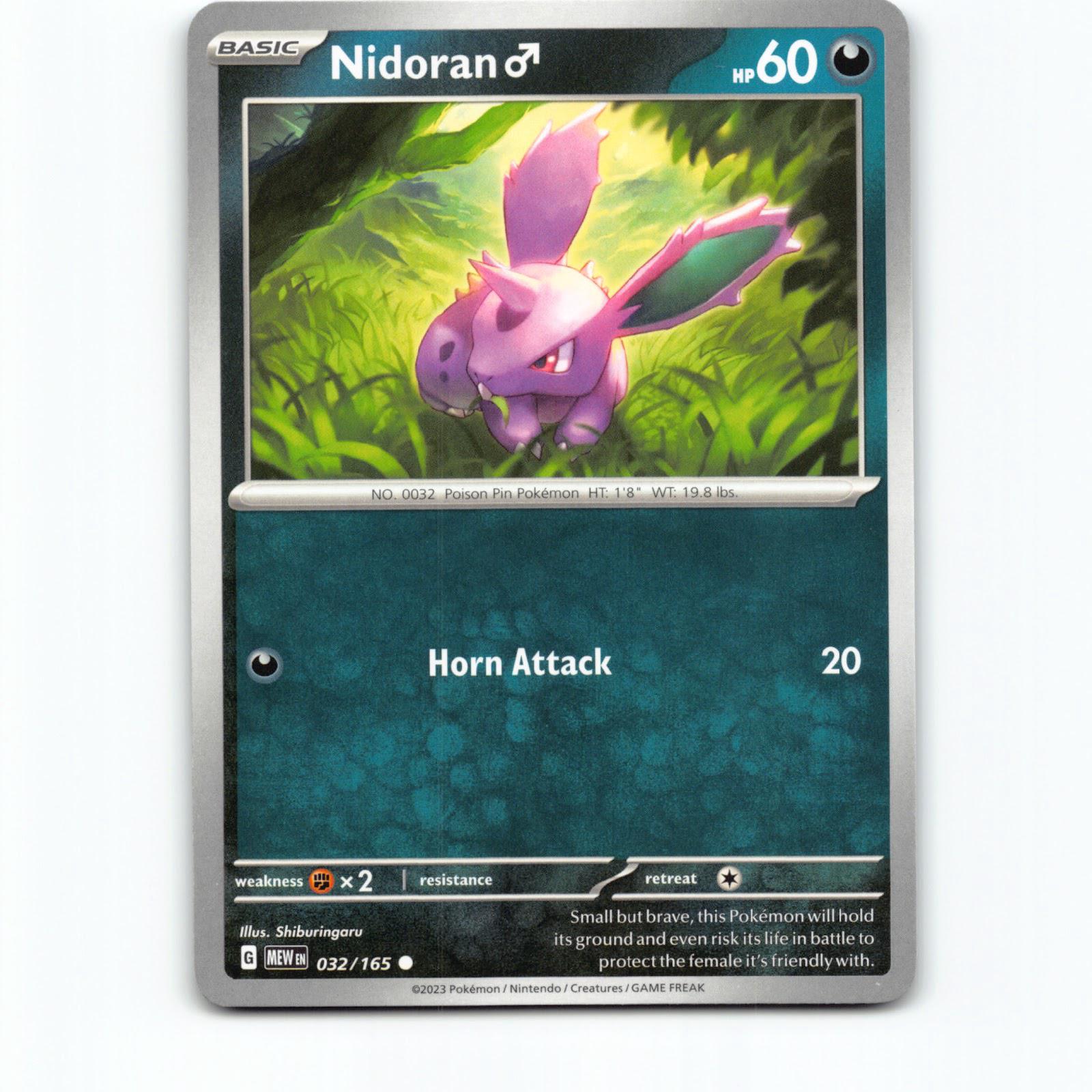 Nidoran♂ 032/165 Pokémon MEW EN Scarlet & Violet 151 Pokemon Kort Scarlet & Viol